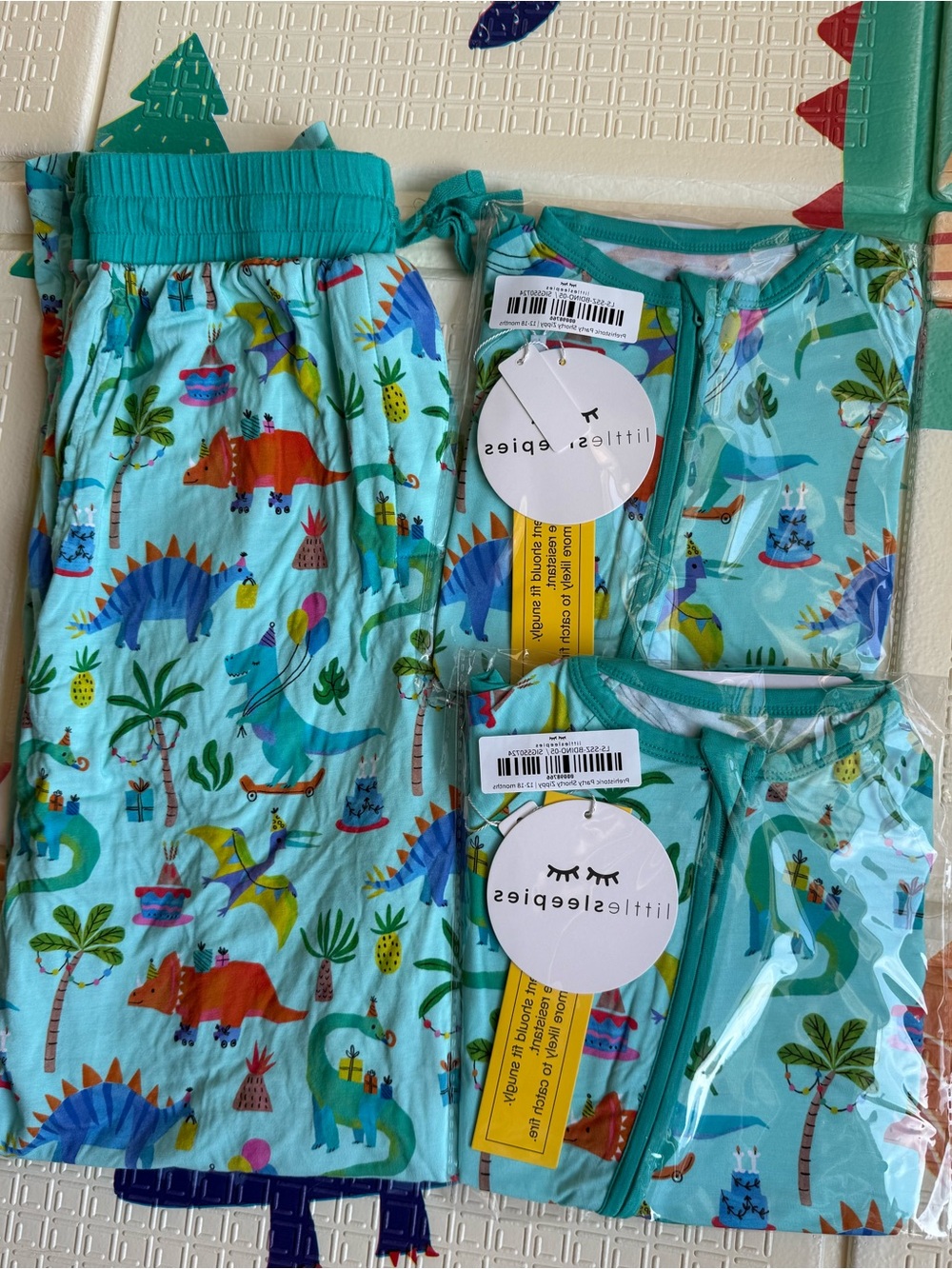 Little Sleepies Prehistoric Party pants/shorty bundle